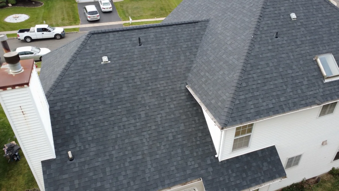 Installed architectural shingles