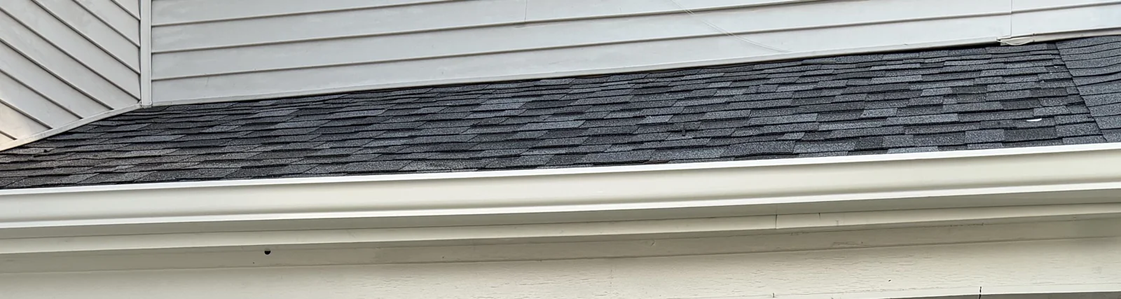 Porch roof edge and gutter detail
