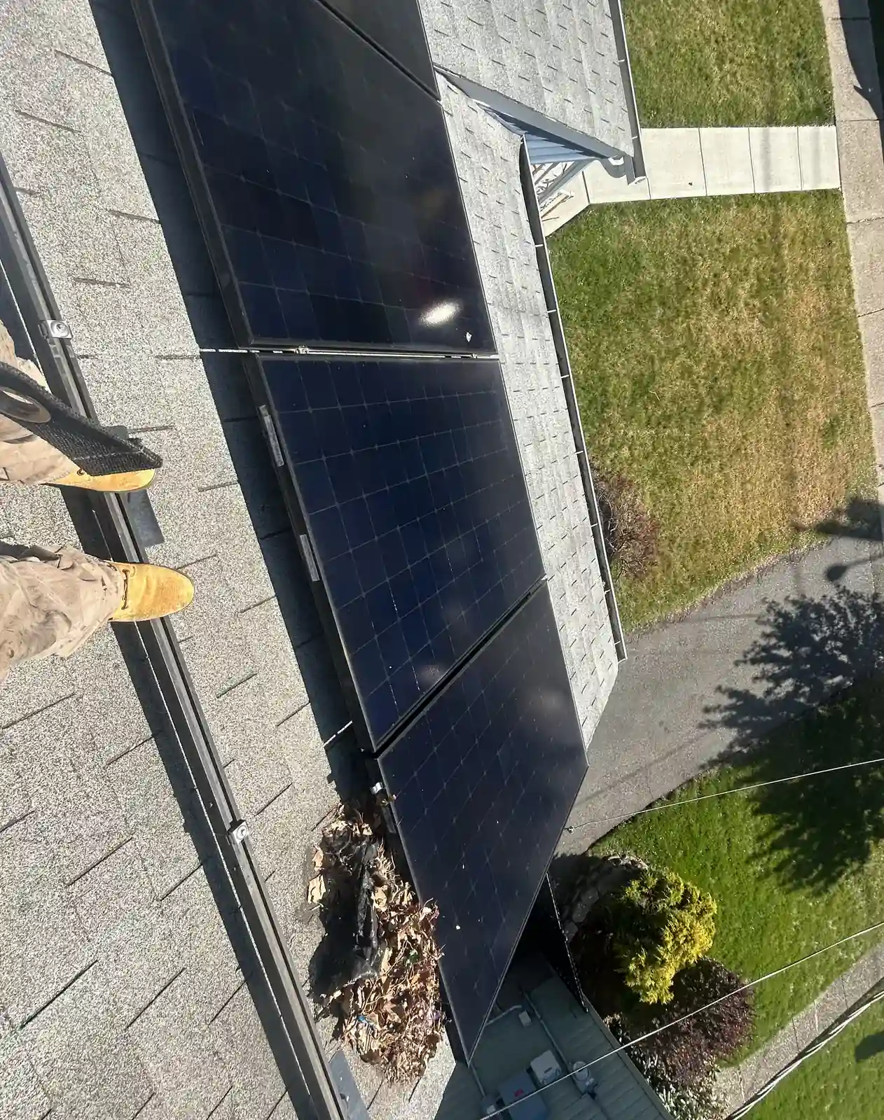 Dark solar modules with visible mounting hardware in Belleville, New Jersey