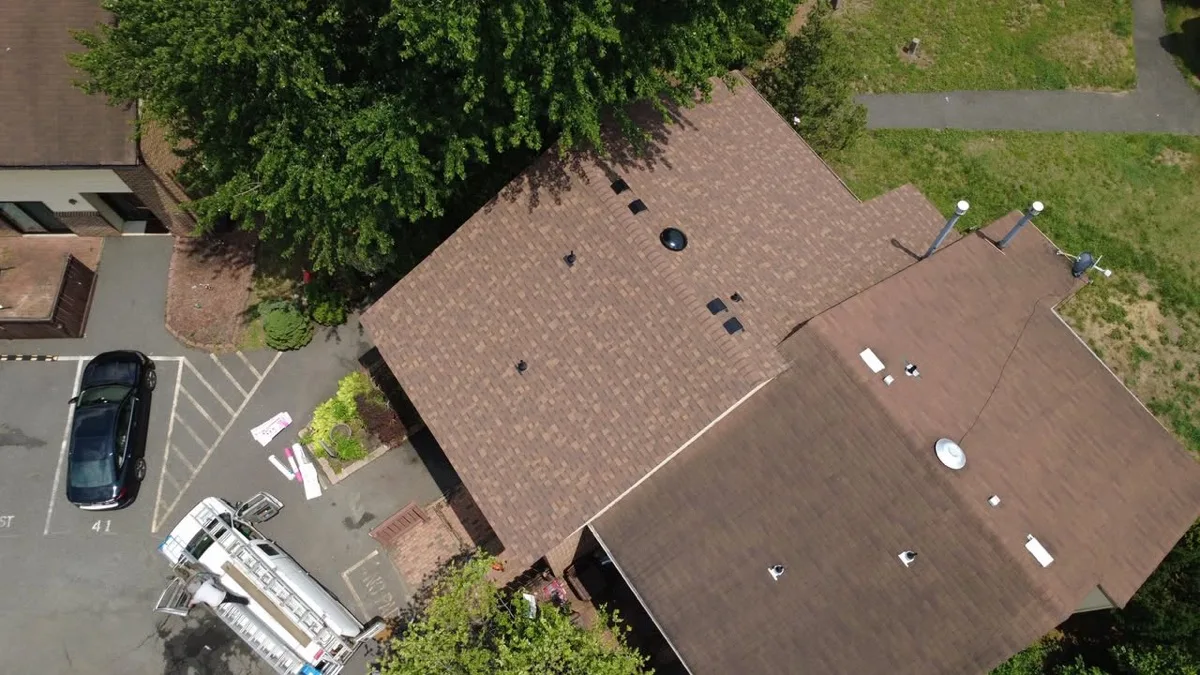 Completed Deptford roof replacement viewed from above
