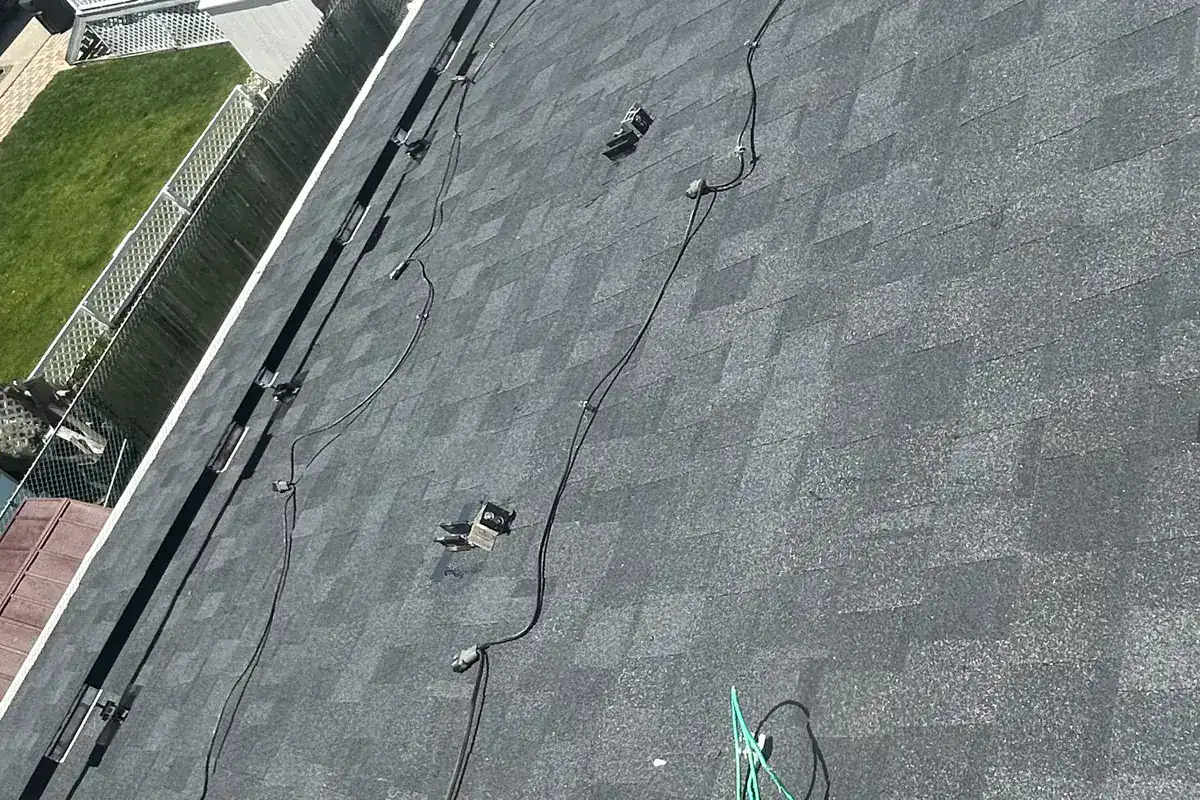 Solar cable runs and mounting points with the panels off in Roselle Park, New Jersey