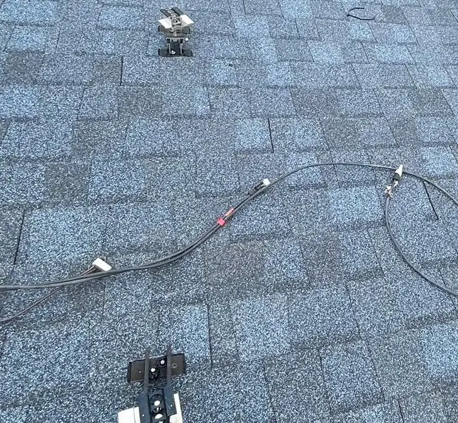 Solar mounting brackets and cabling with panels absent in Yeadon, Pennsylvania