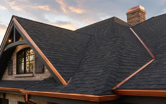 Completed asphalt shingle roof replacement on a South Jersey home